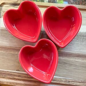 3 Heart Shaped Ceramic Serving Bowls for Valentine’s Day or Wedding Event NWOT